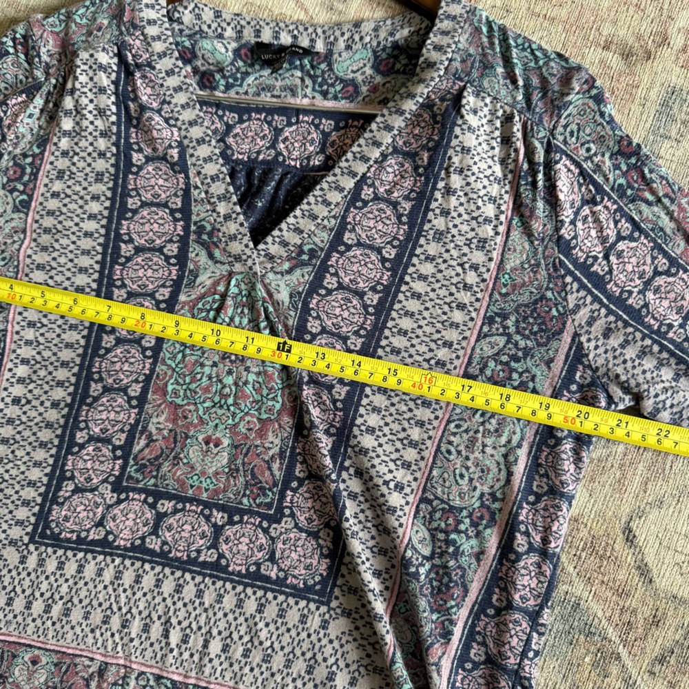 Lucky Brand Peasant Tunic Boho Chic Cottagecore Blouse XL Ethereal Whimsigoth - Picture 7 of 10
